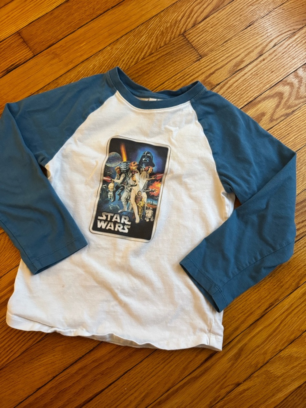 Janie and Jack White & Blue Star Wars Raglan Long Sleeve Tee